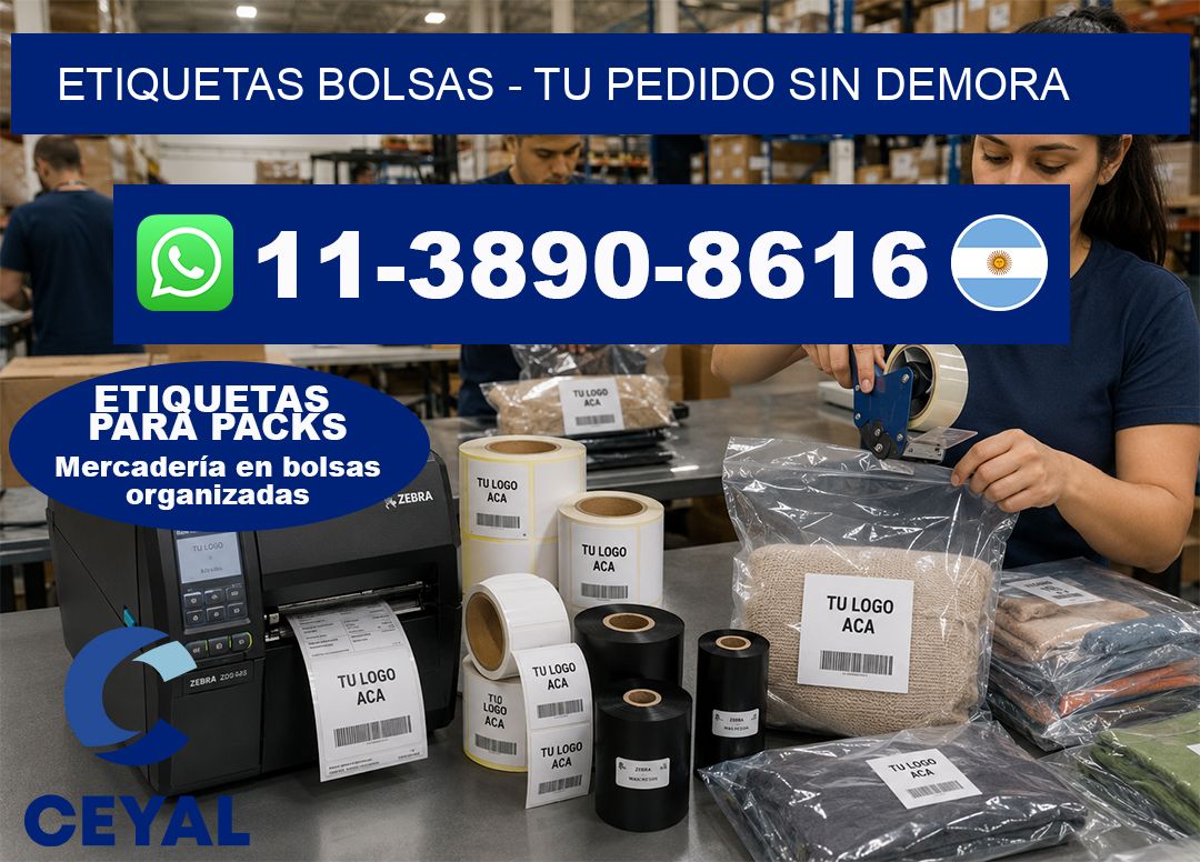 ETIQUETAS BOLSAS - Tu pedido sin demora