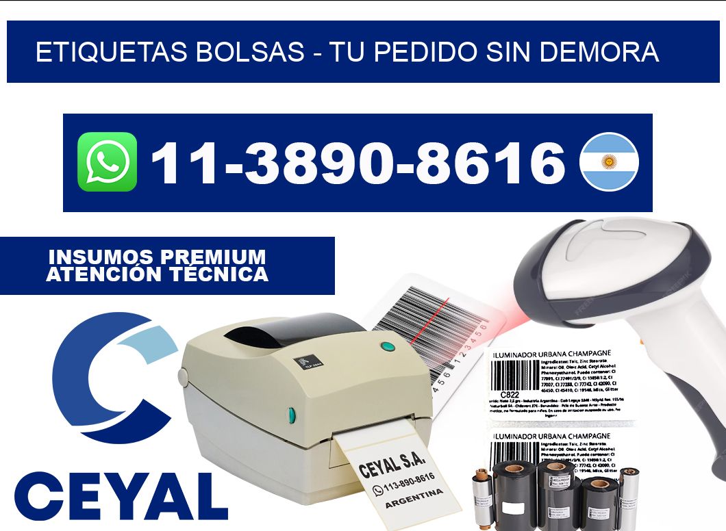 ETIQUETAS BOLSAS - Tu pedido sin demora