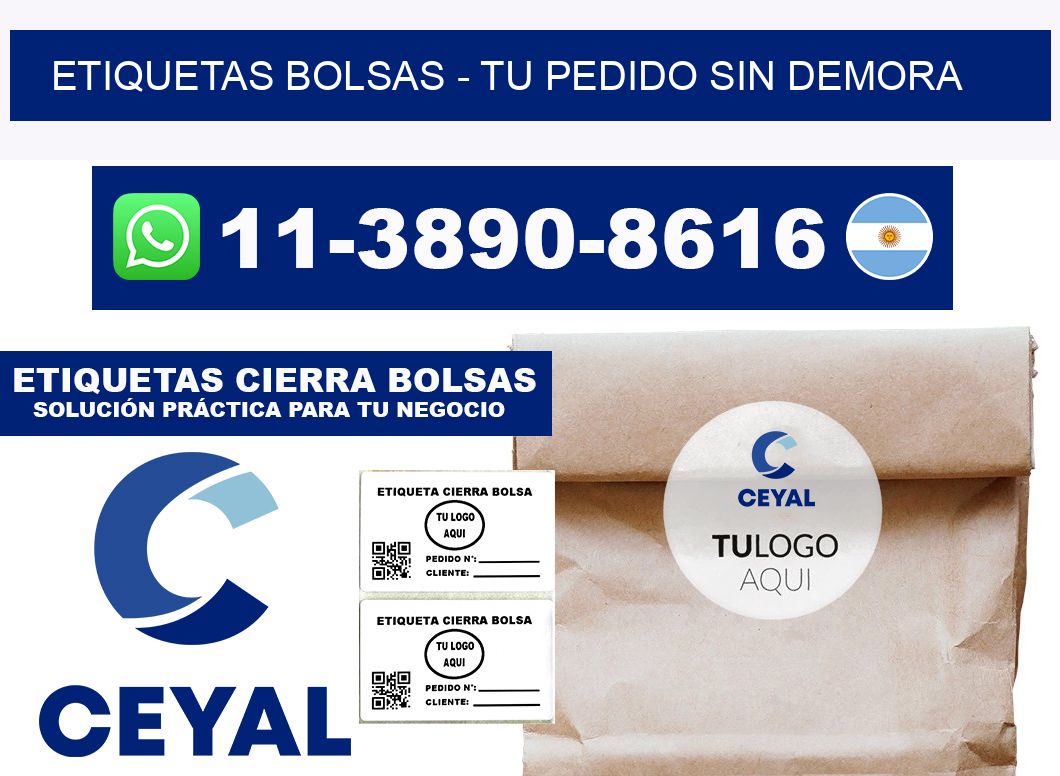 ETIQUETAS BOLSAS - Tu pedido sin demora