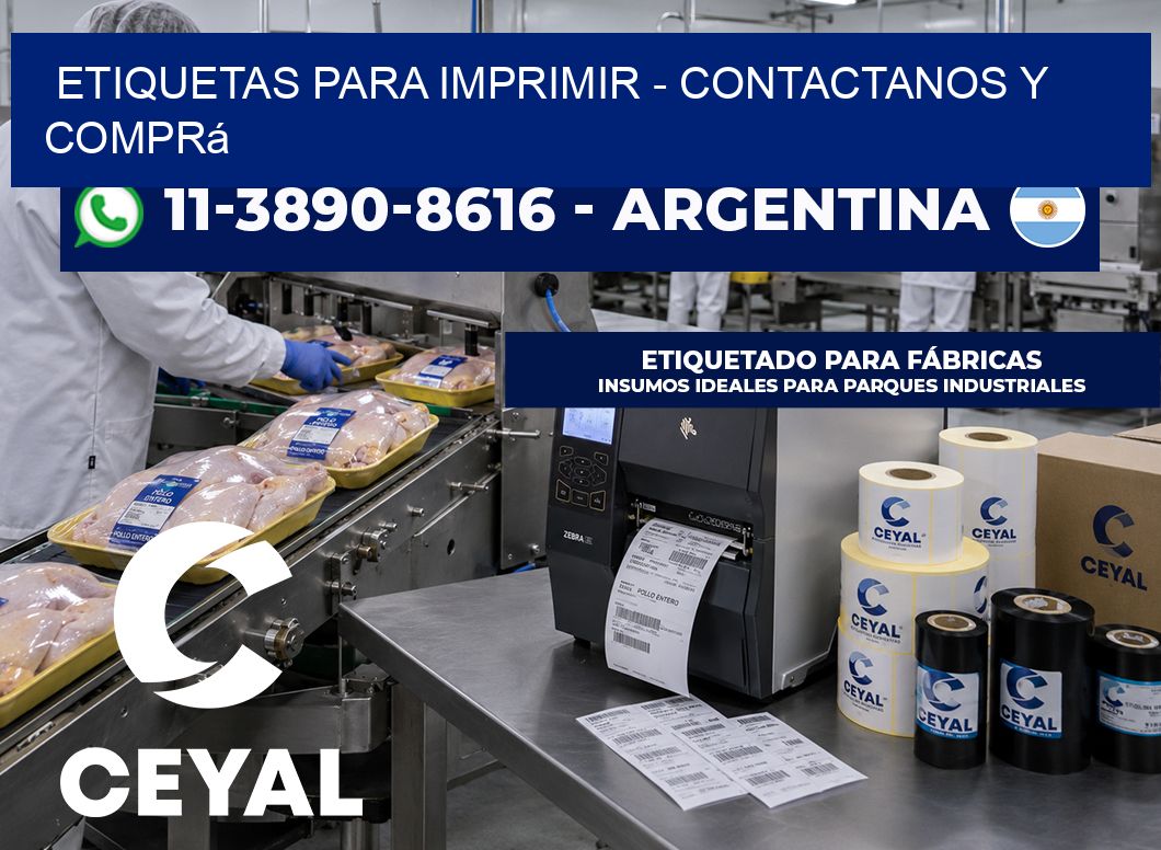 ETIQUETAS PARA IMPRIMIR - Contactanos y comprá