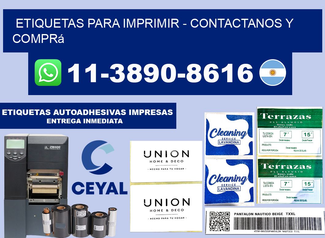 ETIQUETAS PARA IMPRIMIR - Contactanos y comprá