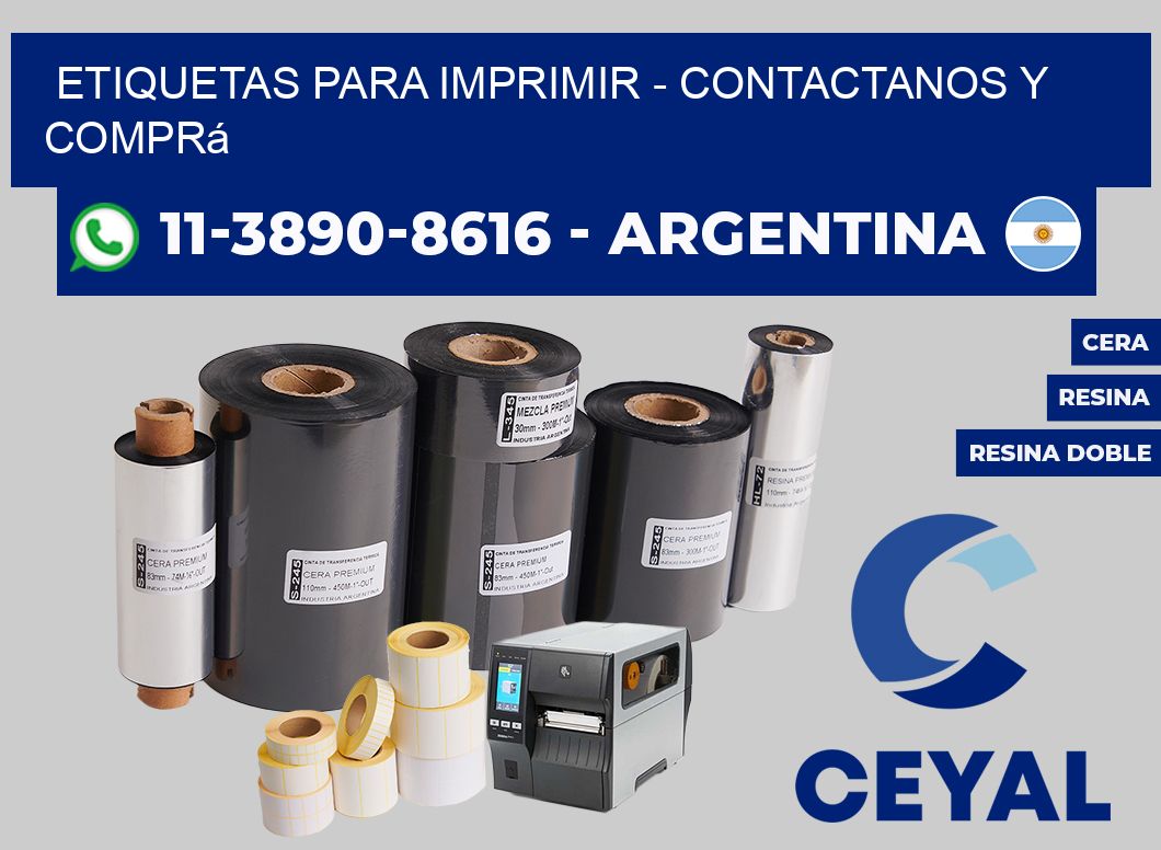 ETIQUETAS PARA IMPRIMIR - Contactanos y comprá