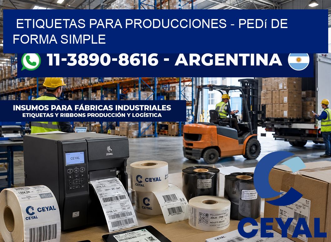 ETIQUETAS PARA PRODUCCIONES - Pedí de forma simple