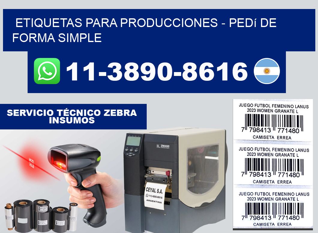 ETIQUETAS PARA PRODUCCIONES - Pedí de forma simple