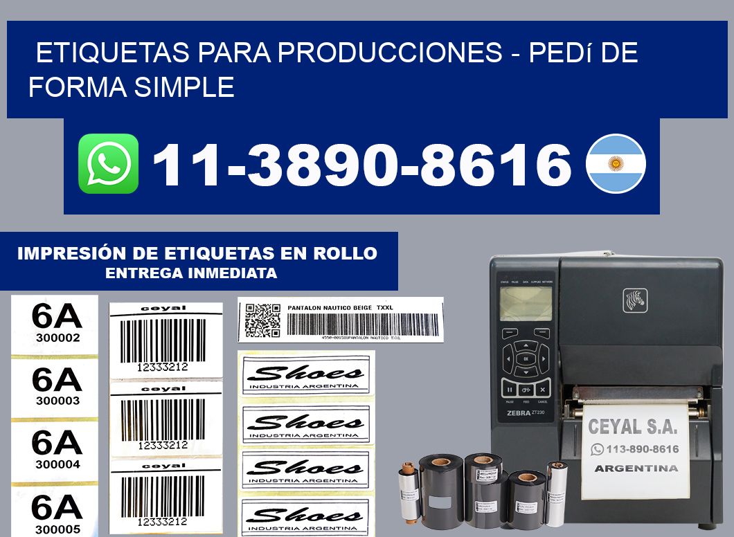 ETIQUETAS PARA PRODUCCIONES - Pedí de forma simple