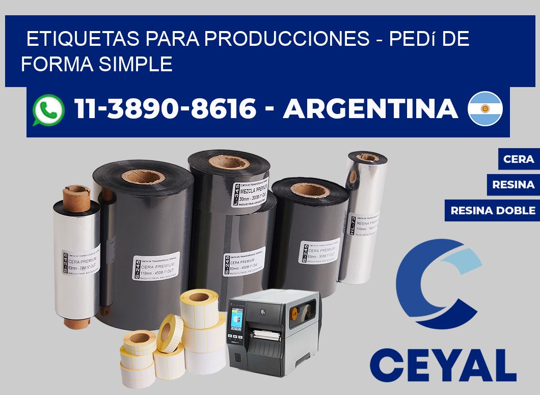 ETIQUETAS PARA PRODUCCIONES - Pedí de forma simple