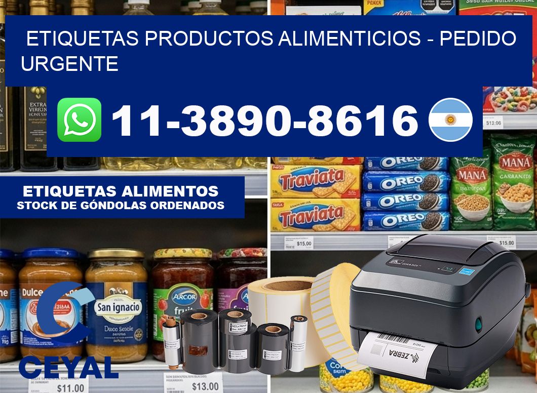 ETIQUETAS PRODUCTOS ALIMENTICIOS – Pedido urgente