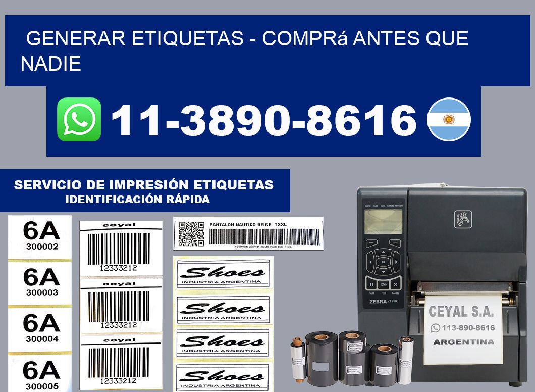 GENERAR ETIQUETAS - Comprá antes que nadie