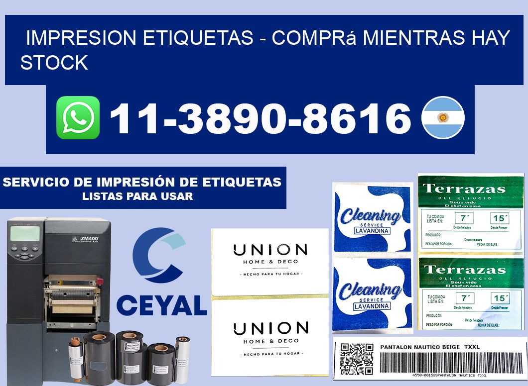 IMPRESION ETIQUETAS - Comprá mientras hay stock
