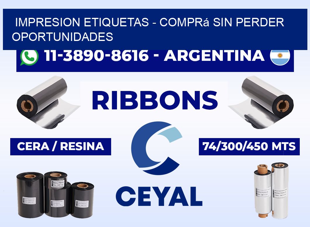IMPRESION ETIQUETAS - Comprá sin perder oportunidades