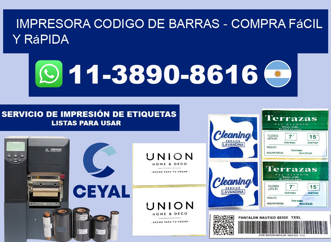 IMPRESORA CODIGO DE BARRAS - Compra fácil y rápida