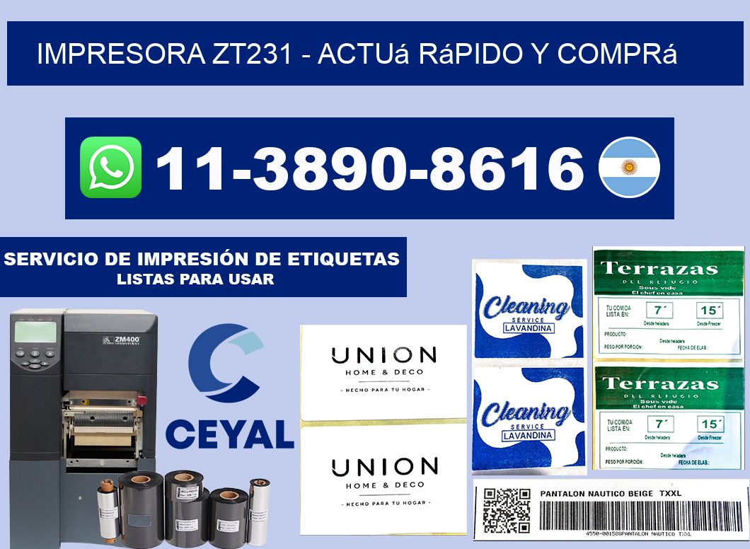IMPRESORA ZT231 - Actuá rápido y comprá
