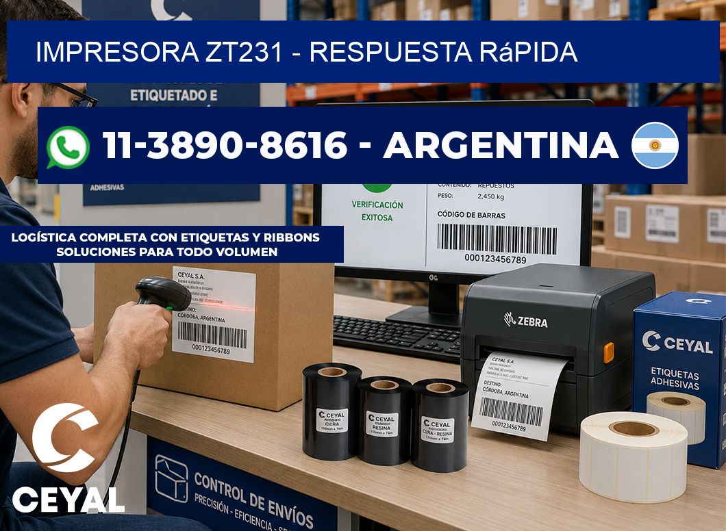 IMPRESORA ZT231 - Respuesta rápida