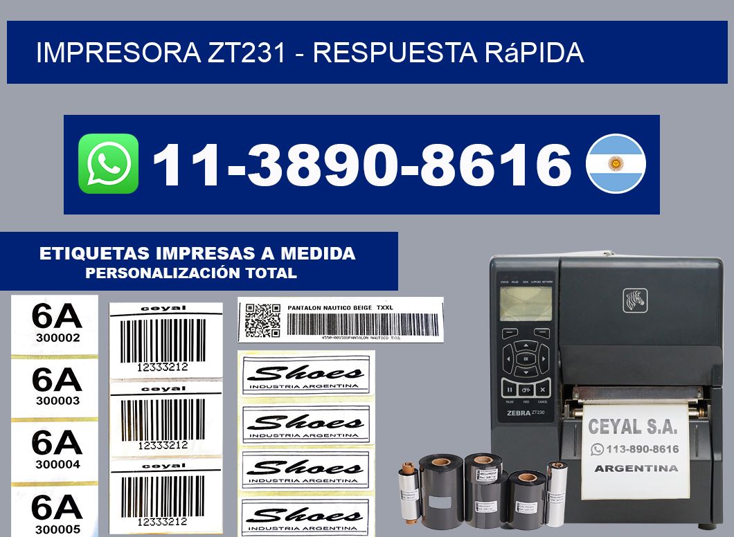 IMPRESORA ZT231 - Respuesta rápida