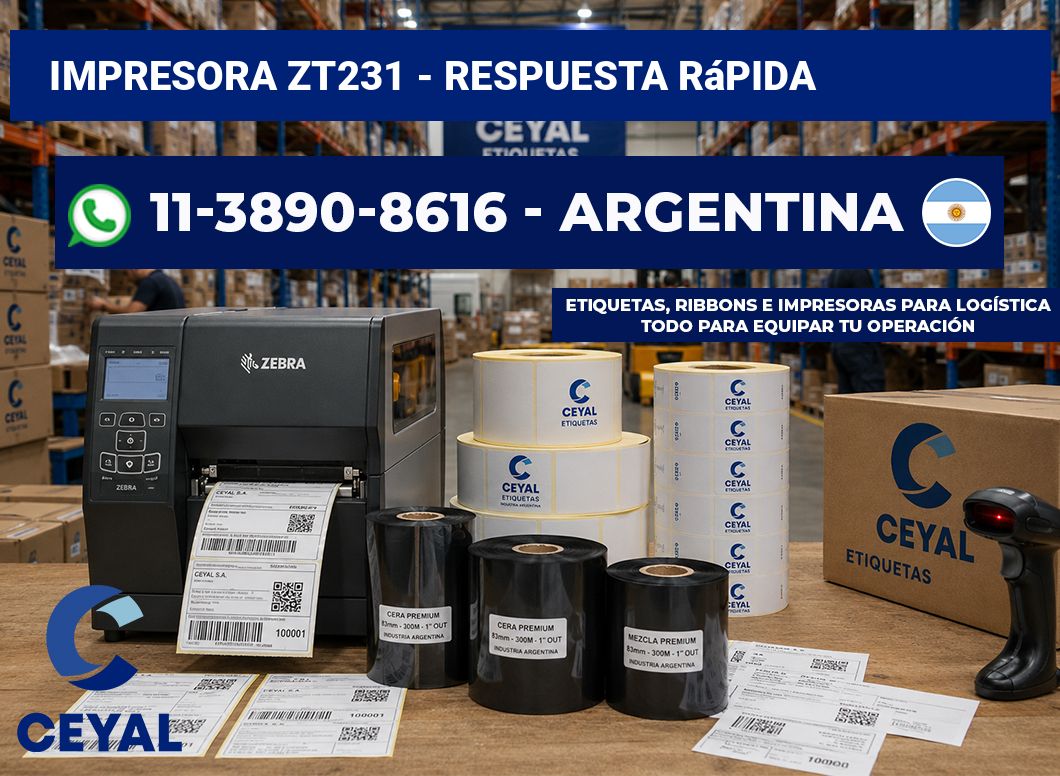 IMPRESORA ZT231 – Respuesta rápida