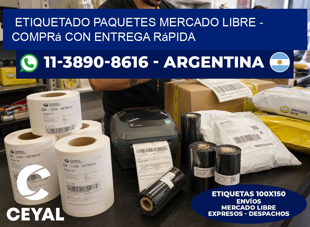 etiquetado paquetes mercado libre - Comprá con entrega rápida