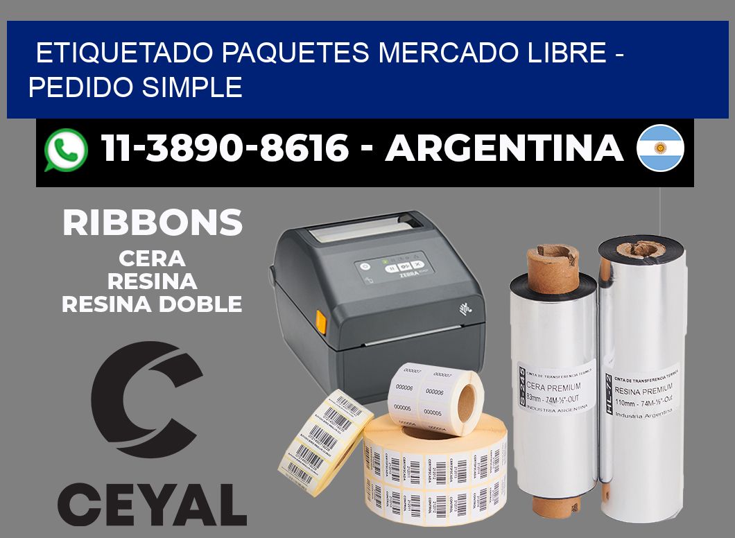 etiquetado paquetes mercado libre - Pedido simple