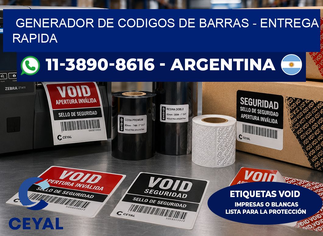 generador de codigos de barras - entrega rapida