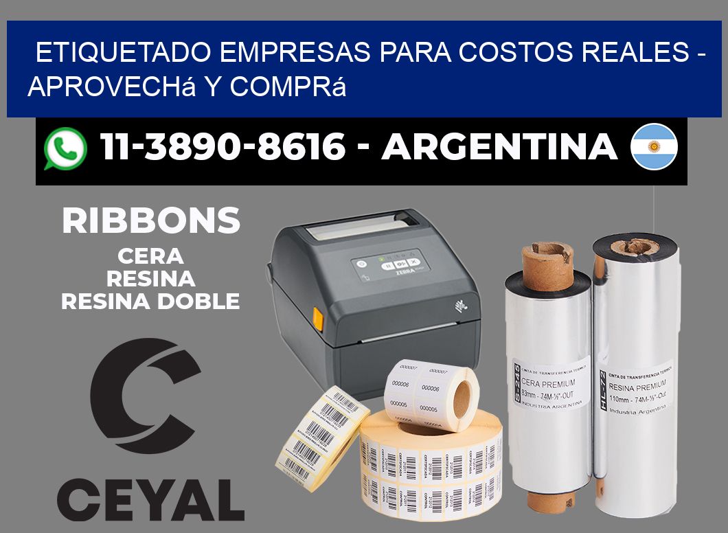 ETIQUETADO EMPRESAS PARA COSTOS REALES - Aprovechá y comprá