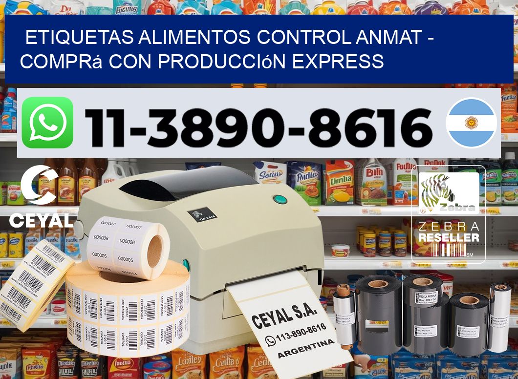 ETIQUETAS ALIMENTOS CONTROL ANMAT - Comprá con producción express