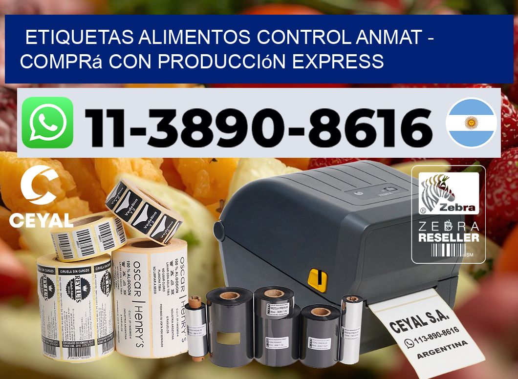 ETIQUETAS ALIMENTOS CONTROL ANMAT - Comprá con producción express
