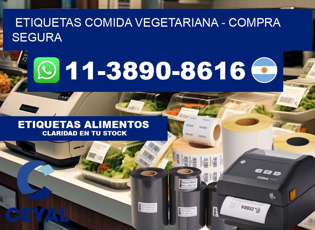 ETIQUETAS COMIDA VEGETARIANA - Compra segura