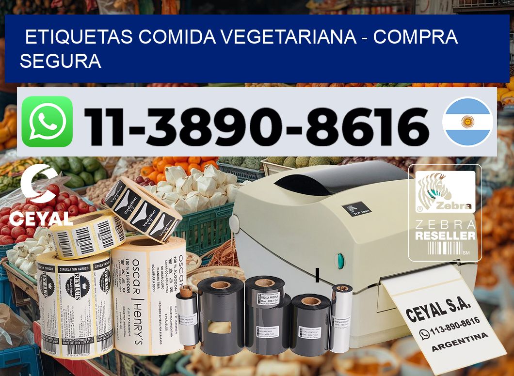 ETIQUETAS COMIDA VEGETARIANA - Compra segura