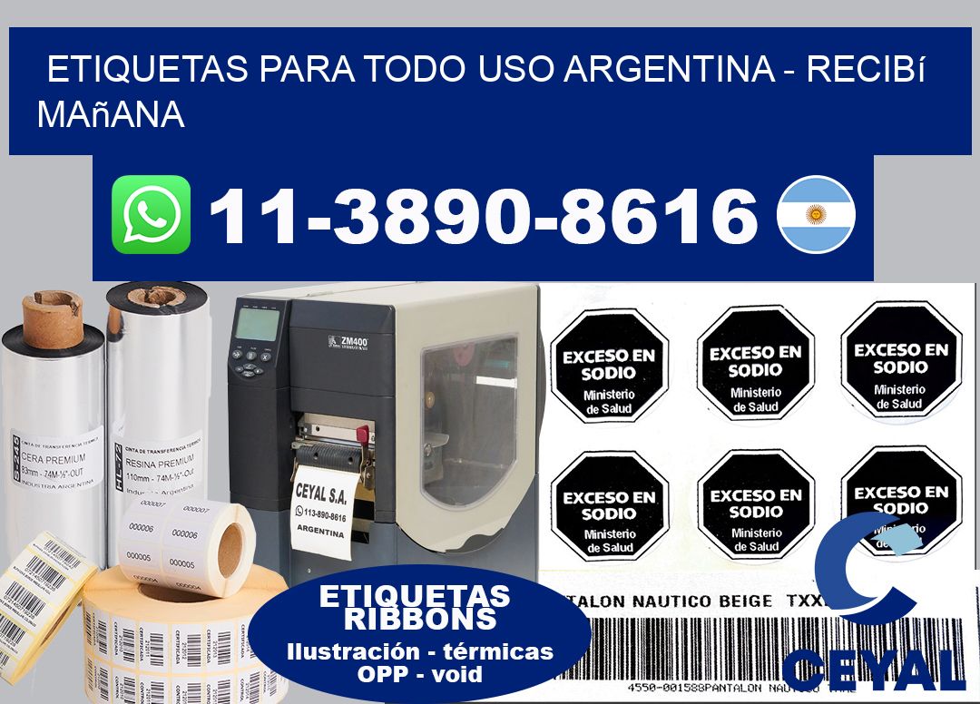 ETIQUETAS PARA TODO USO ARGENTINA - recibí mañana