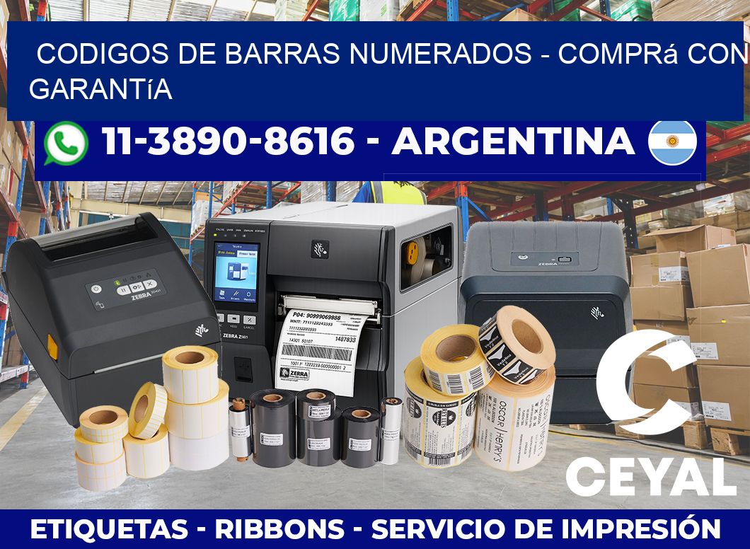 codigos de barras numerados – Comprá con garantía