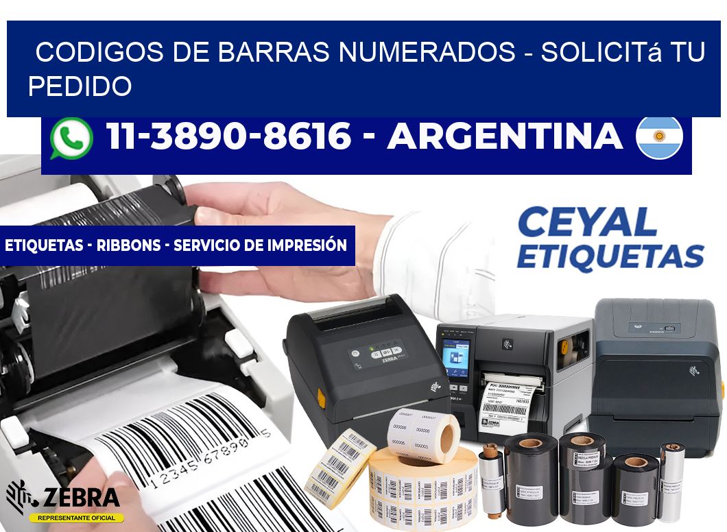 codigos de barras numerados - Solicitá tu pedido