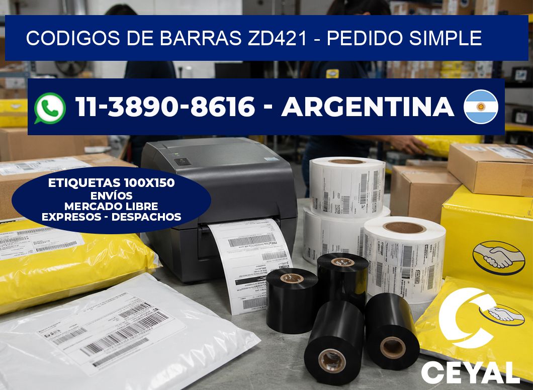 codigos de barras zd421 - Pedido simple
