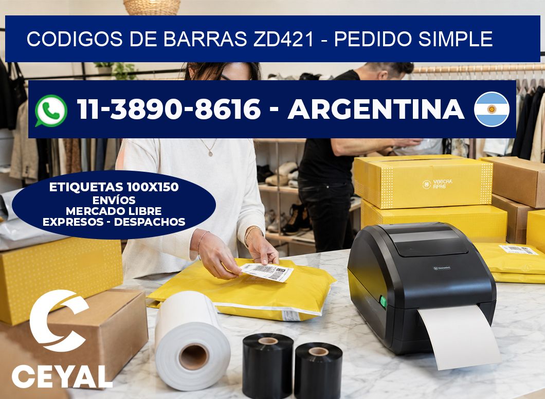 codigos de barras zd421 - Pedido simple