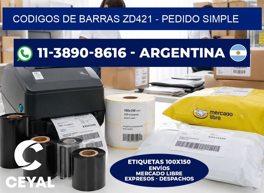 codigos de barras zd421 – Pedido simple
