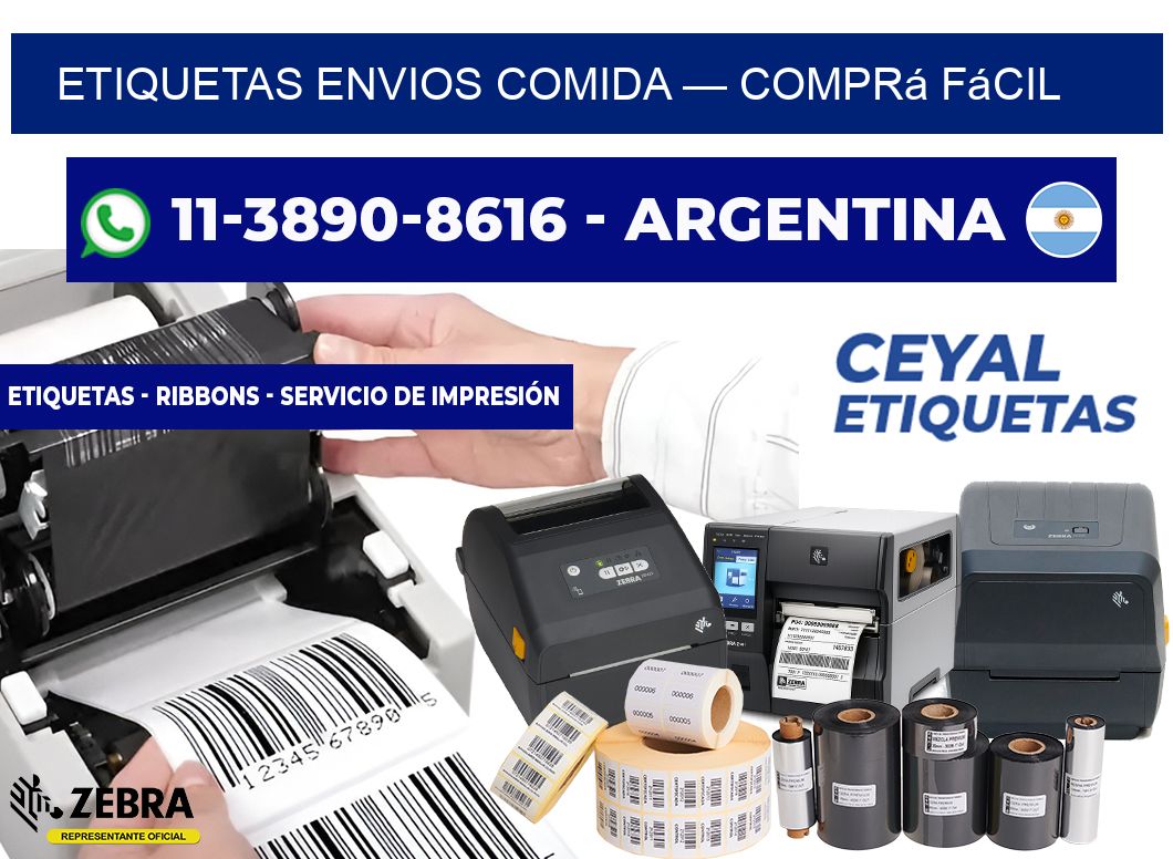 etiquetas envios comida — Comprá fácil