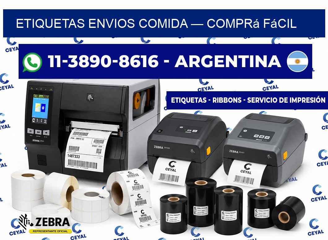 etiquetas envios comida — Comprá fácil