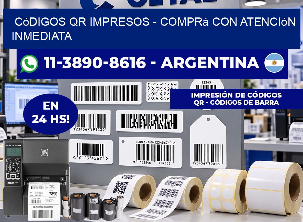 Códigos QR Impresos - Comprá con atención inmediata